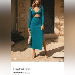 NWT L*SPACE HAYDEN DRESS- size Small, color deep sea
